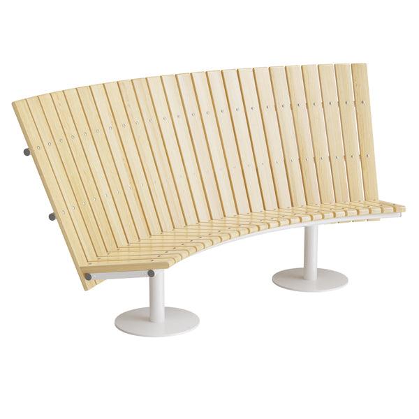 Elegant Hvid Cirkum Sofa med Høj Ryg og Stålunderstel
