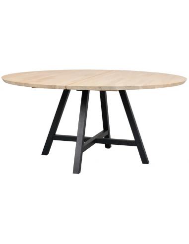Elegant rundt spisebord i metal og egetræ – Carradale Design