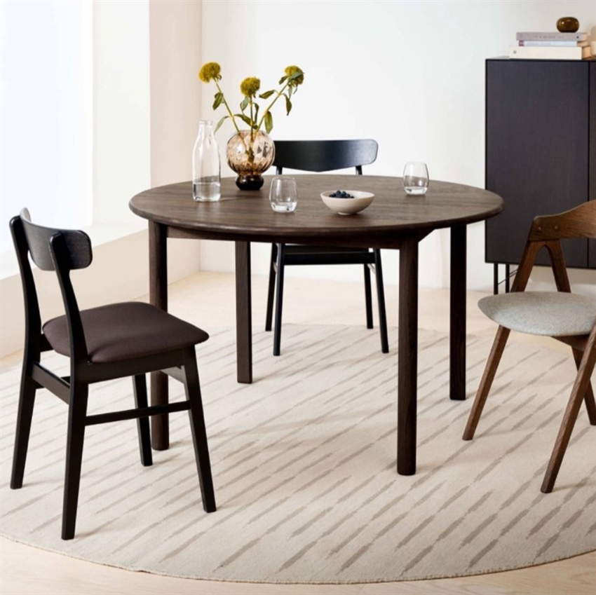 Elegant Røget Spisebord Ø120 cm – Stilfuldt Design til Hjemmet