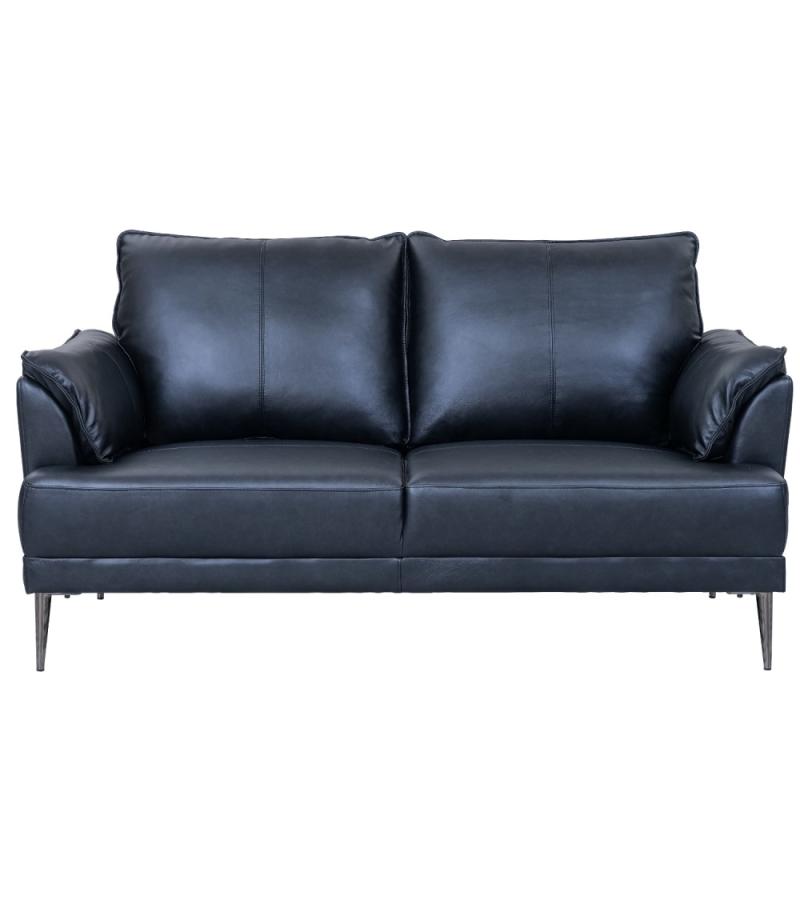Elegant 2-personers sofa i sort læder til dit hjem