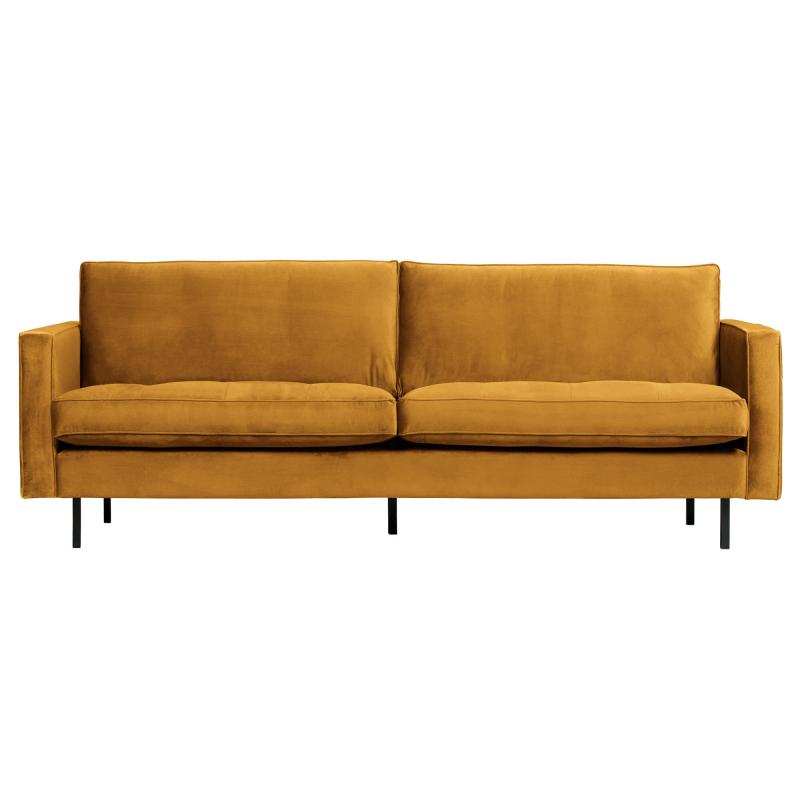 Gul Rodeo Classic Velour Sofa i Ochre – Stilfuld Komfort
