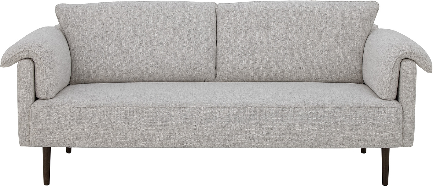 Chesham Sofa i Hvid Polyester med Buede Armlæn – Udsalg!
