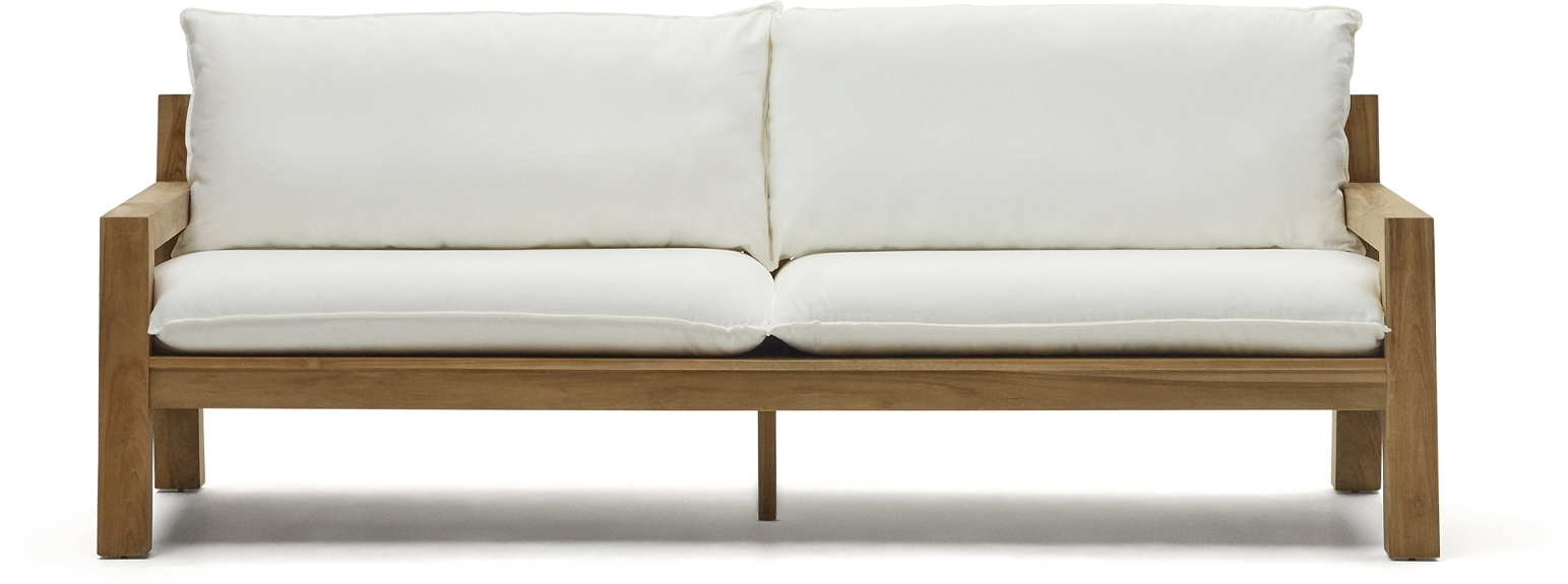 Hvid Teak 3-Personers Sofa til Udendørs Brug - Kave Home