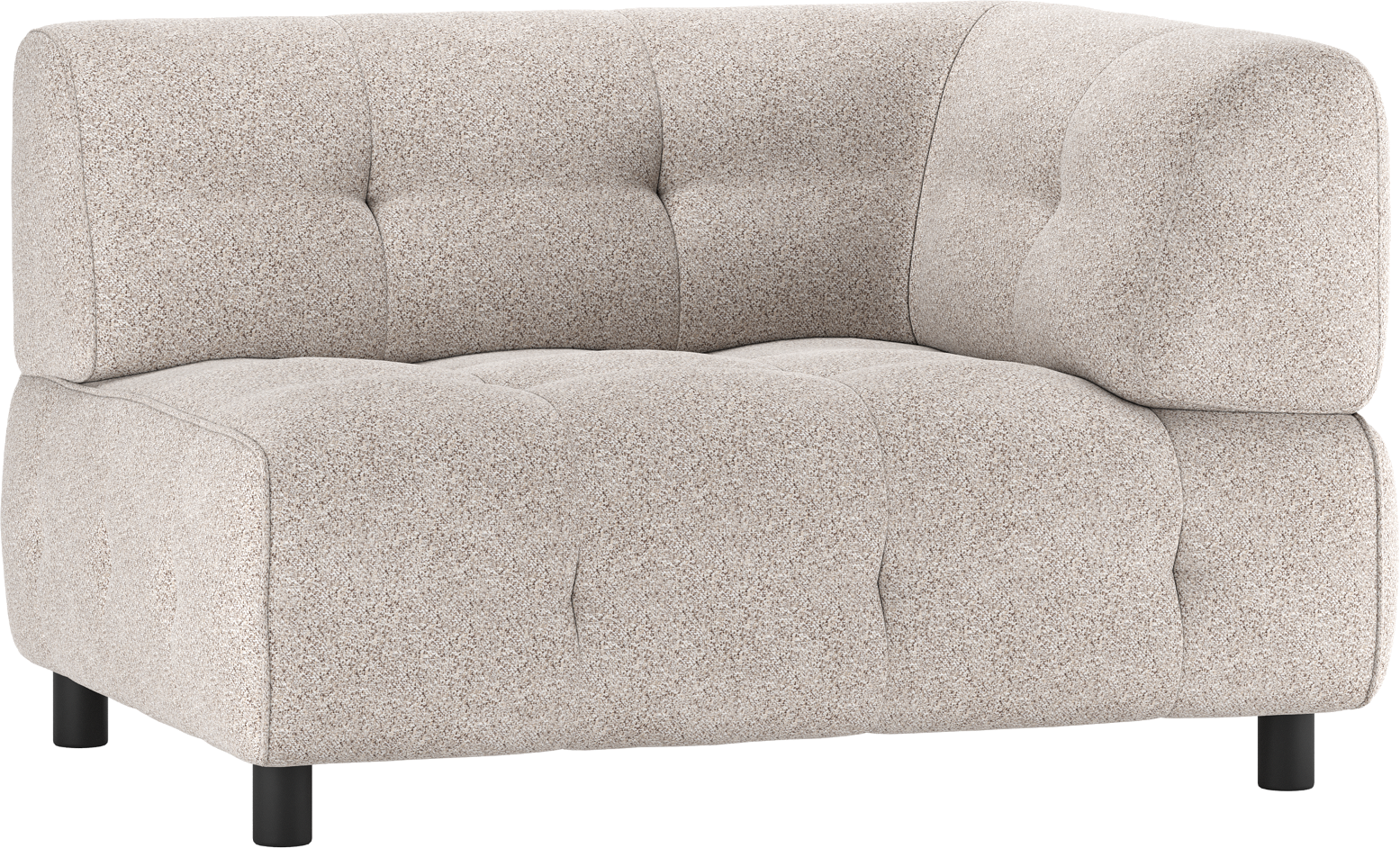 Modulær Sofa Louis med Højre Arm i Lysegrå Polyester