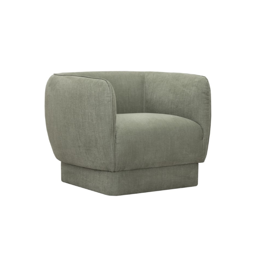 Grøn Moon Lænestol i T Stof – Elegant Nordisk Design