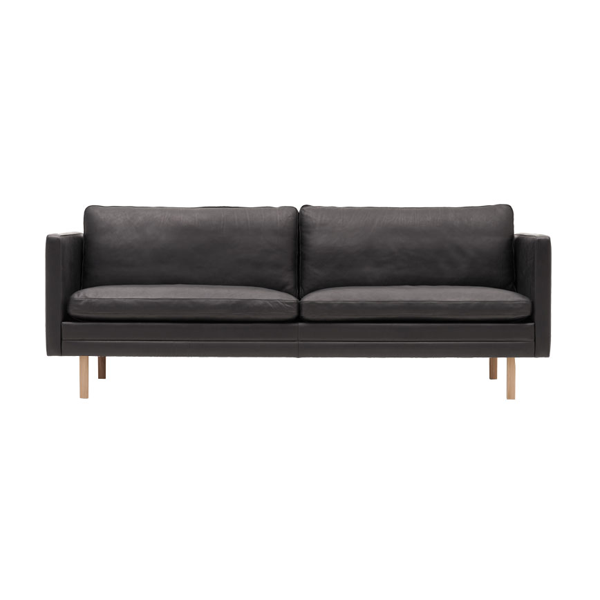 Sort Mh276 3pers 210cm Ege Ben LÆder Camaro Mogens Hansen Sofa
