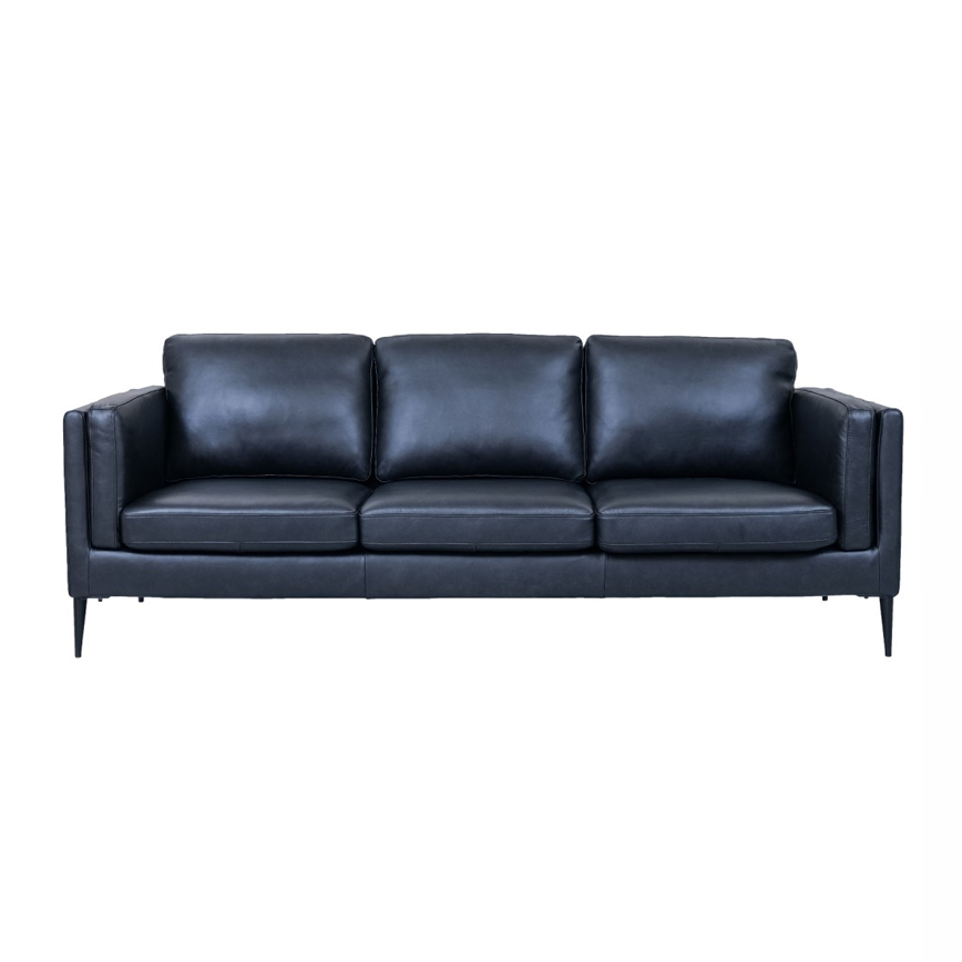 Sort Valencia 3pers Skarp Pris LÆder 340451 Furnhouse Sofa