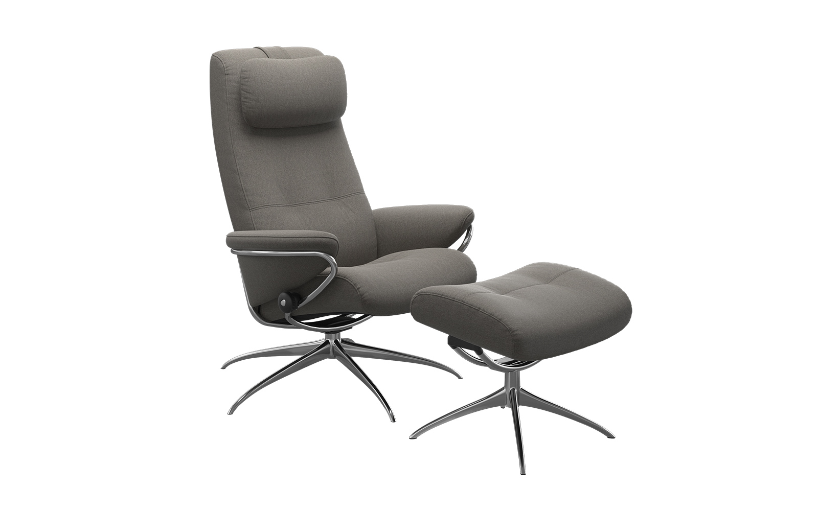 Brun Berlin Fodskammel Med Høj Ryg Starbase Stel Stressless Lænestol