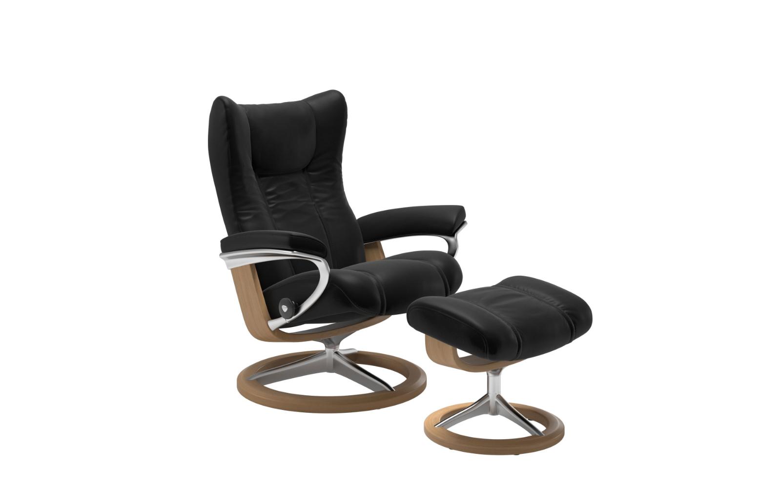 Stressless Wing Fodskammel i Sort til Lænestol