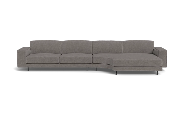Elegant Grå Dag Sofa med Rund Chaiselong til Hjemmet