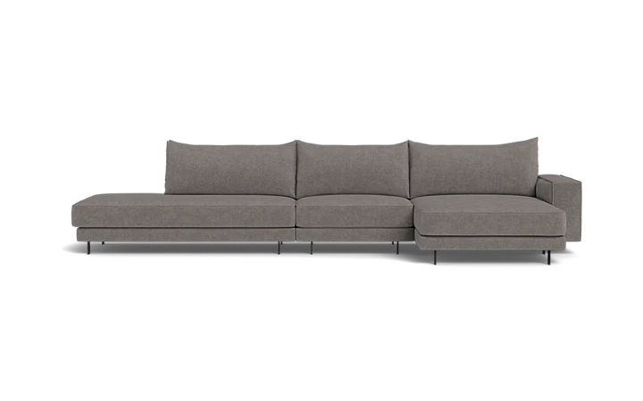 Grå Samba Double Day Sofa med Chaiselong - Åben Ende