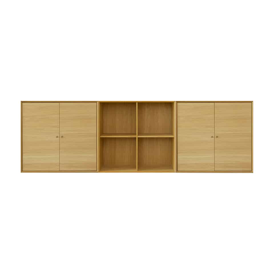 Elegant Reolsystem The Box i Eg og MDF – Stilfuld Opbevaring