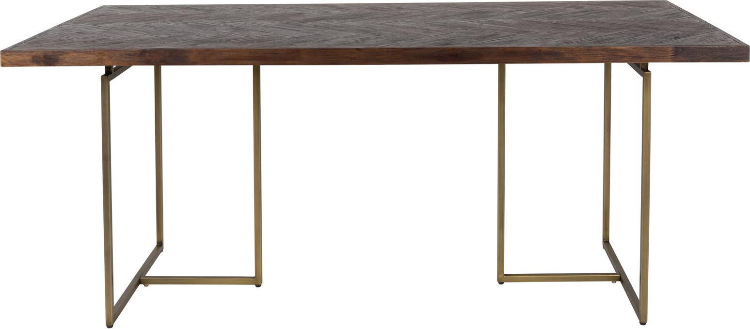 Sort Class Mudderbrun Akaciefiner & Stål 180x90 Dutchbone Spisebord - 8718548026179