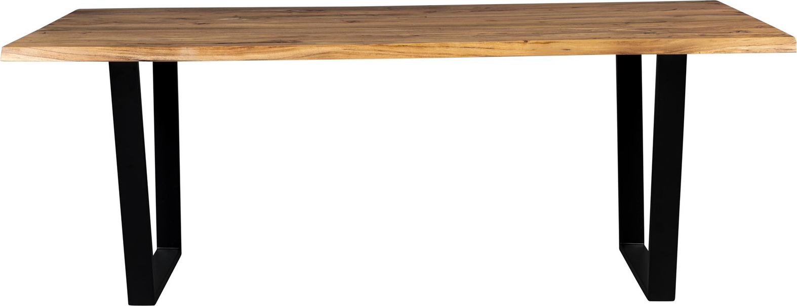 Sort Aka Akacietræ Lakeret Brungrå 180x90x76 Jernunderstel Dutchbone Spisebord - 8718548057197