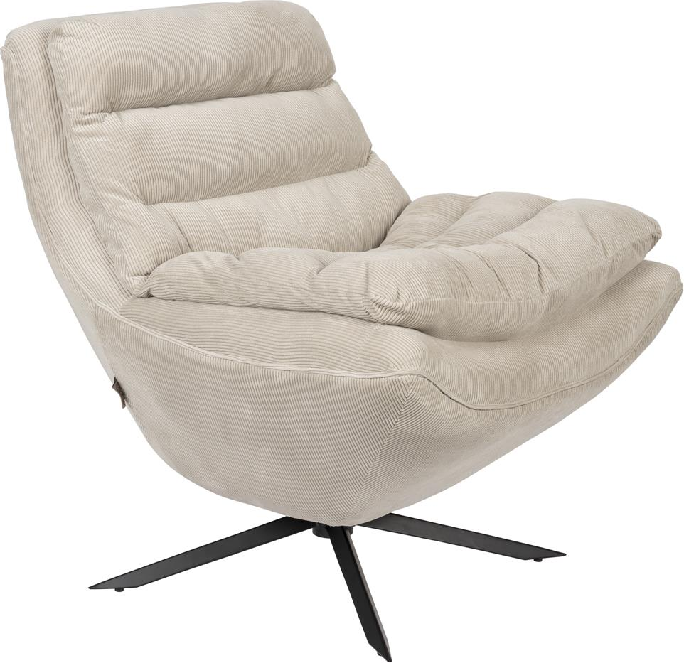 Lysgrå Loungestol Vince Stof H82xb69xl81 Dutchbone Lænestol - 8718548065253