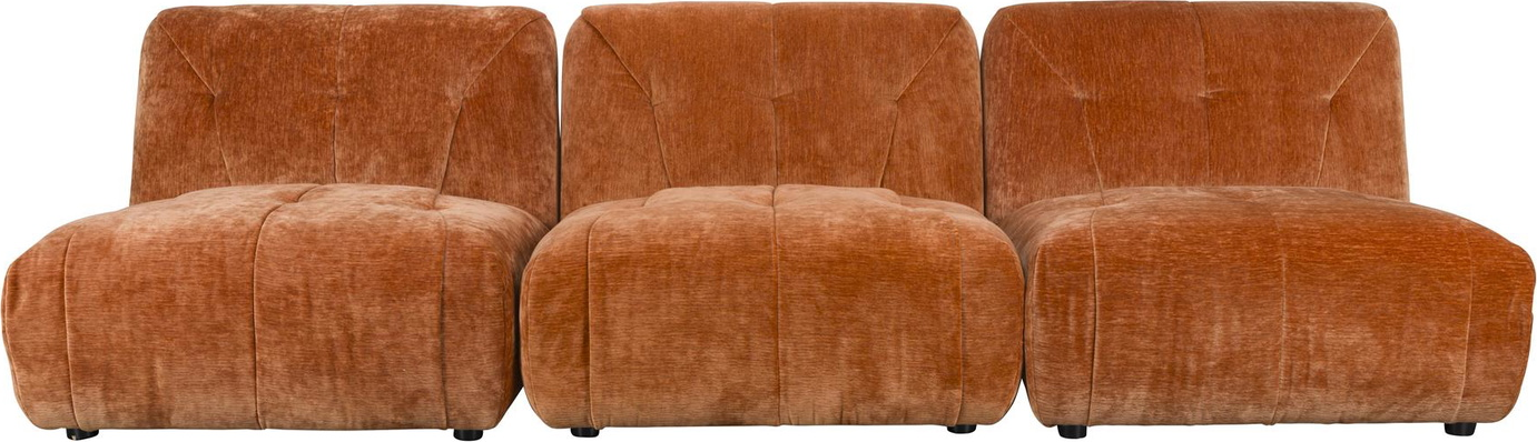Rødbrun Polstret 3-Personers Sofa fra Dutchbone - Stil og Komfort