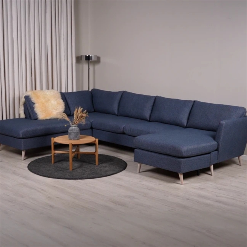 Odense Højrevendt Blå Sofa med Chaiselong – Nordic Design