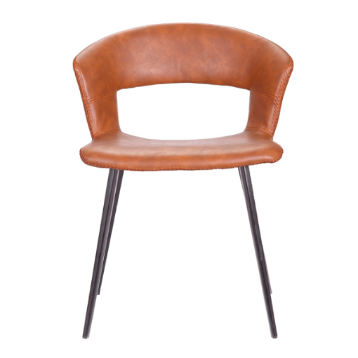 Moderne Freya Spisestol i Cognac Kunstlæder – Black Friday!