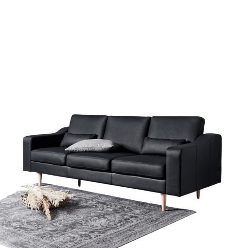 Elegant sort lædersofa fra Nordic C – moderne designtilbud
