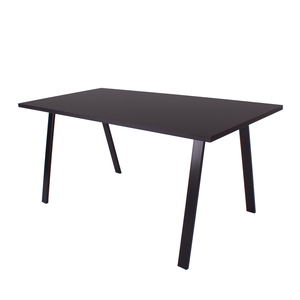 Elegant Sort Halmstad Spisebord med Metalunderstel