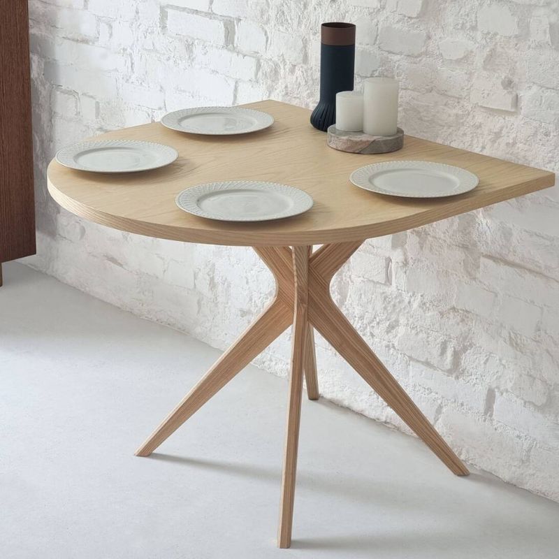 Halv Ovalt Asketræ Mdf 90x90x73 Andre Mærker Spisebord