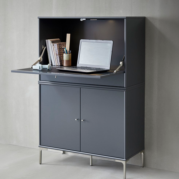 Med Skrivebord Antracit Mistral Reol