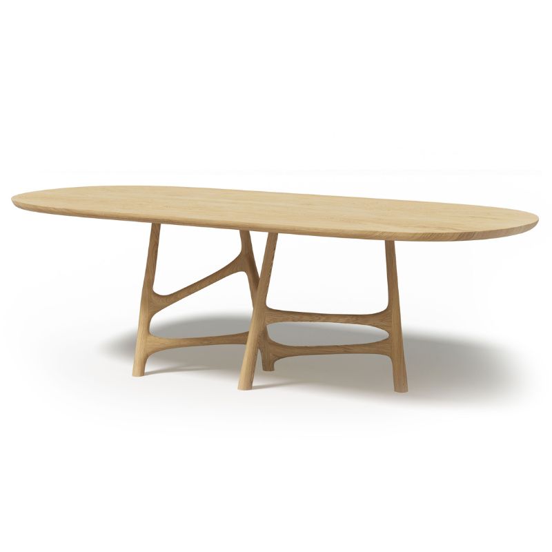 Ovalt Imelo Spisebord i Massivt Egetræ – Festligt Design!
