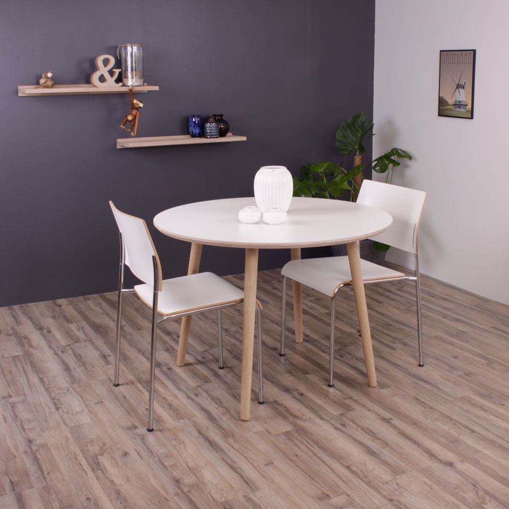 Rundt Hvidt Laminat Spisebord - Smart Design til Dit Hjem
