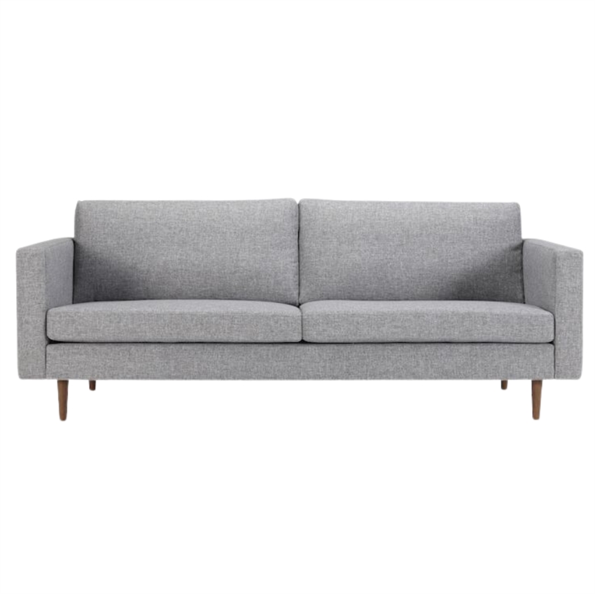 Tidløs Linea 3-personers sofa i gråt stof – Elegance til hjemmet