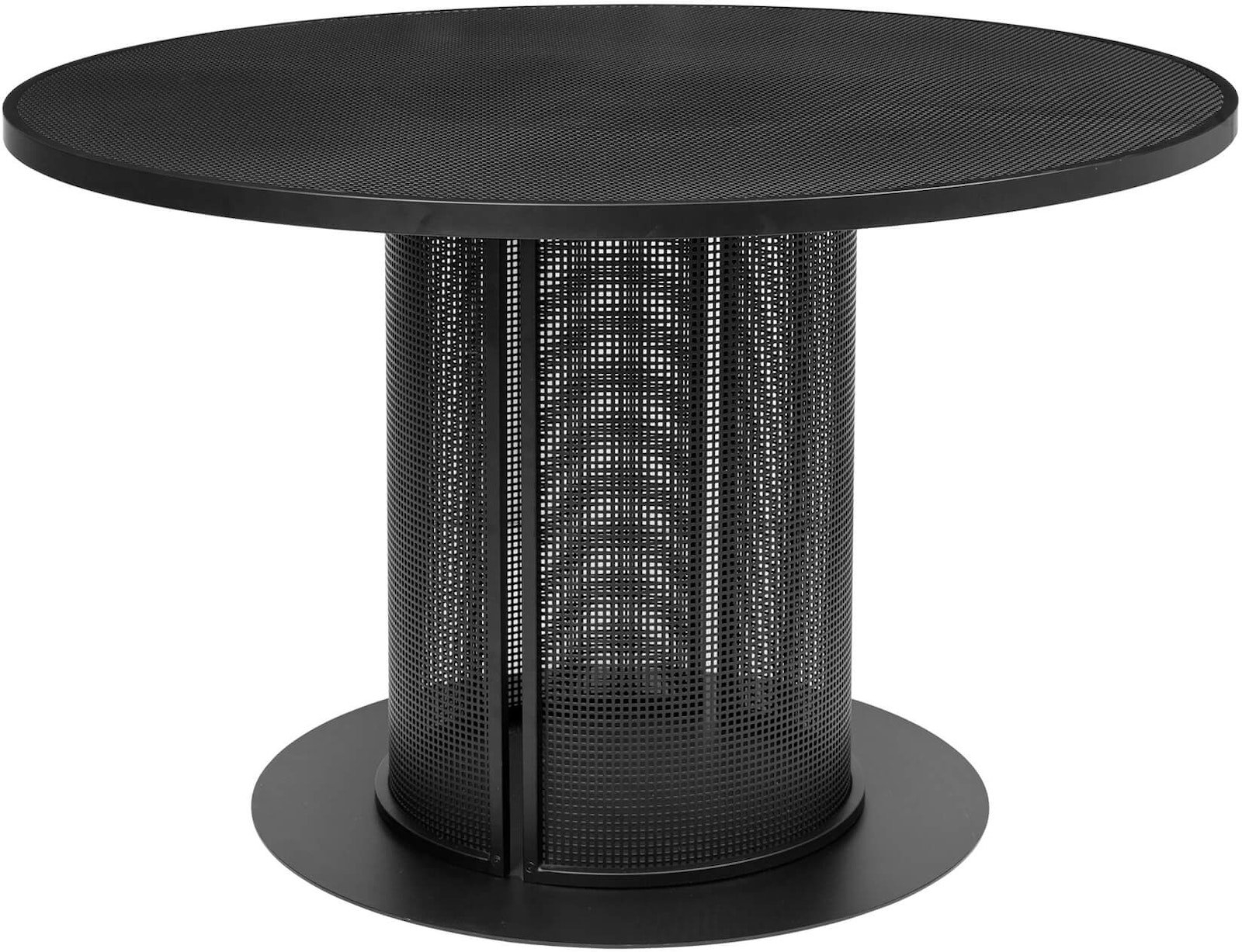 Sort Rundt Bauhaus Perforeret Rustfrit Stål Ø120 H73 Kristina Dam Spisebord - 5710688976867