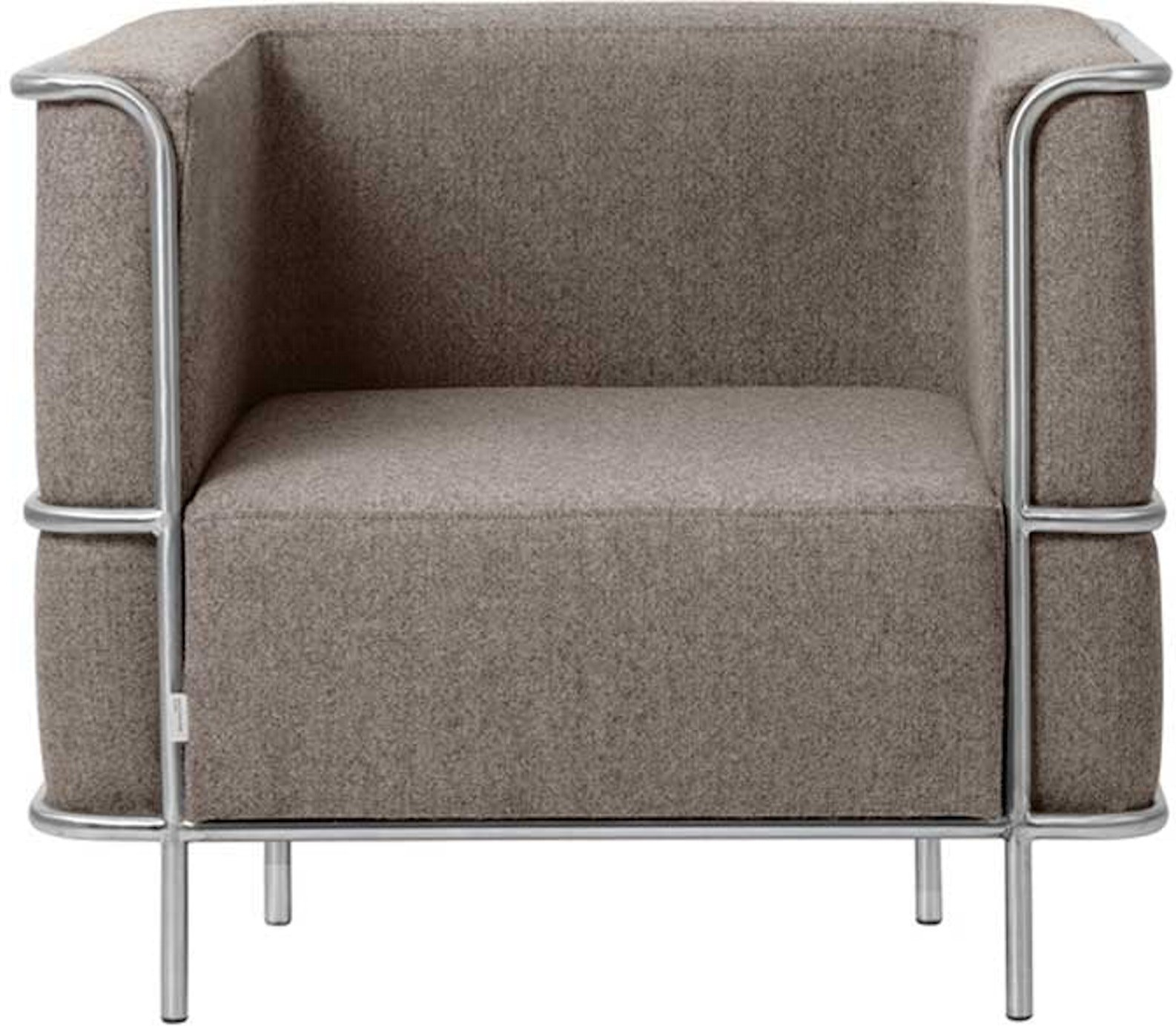 Grå Modernist Loungestol i Økologisk Uld - Tidløs Elegance