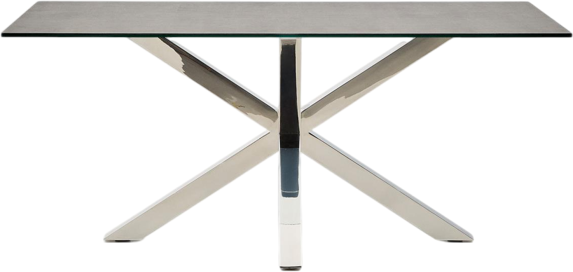 Pletstål Arya Keramisk Jernmoseporcelæn 160x90 Med Vandtæt Overflade Polerede Stålben Kave Home Spisebord - 8433840336466