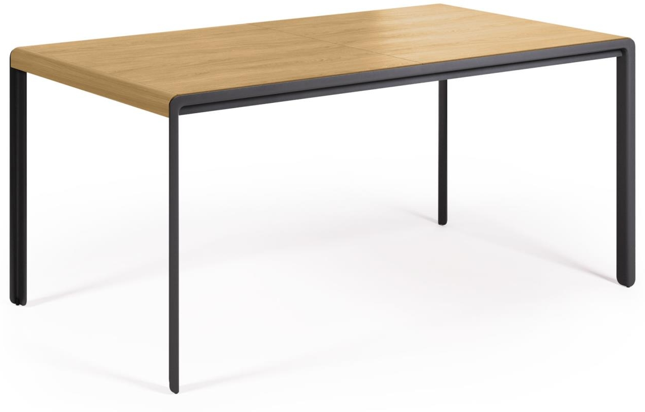 Sort Med Udtræk Nadyria 200x90 Natur Mdf & Stål Kave Home Spisebord - 8433840665320