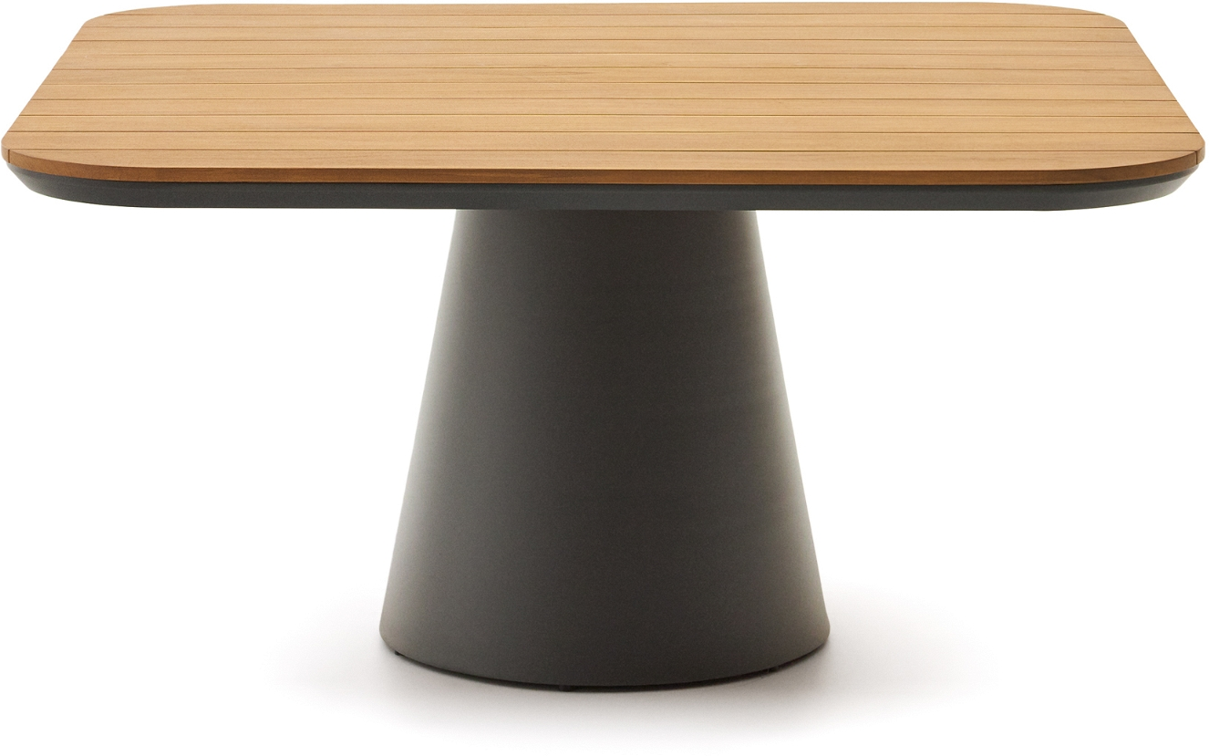 Grafit Udendørs Tudons Aluminium Teak 148x148 Personer Kave Home Spisebord - 8433840872001
