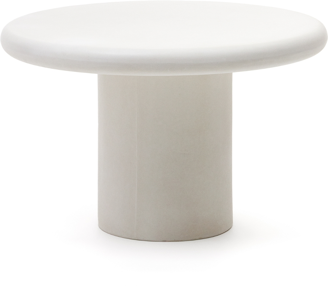 Hvid Rundt Udendørs Addaia Fibercement Ø120 H76 Kave Home Spisebord - 8433840885506