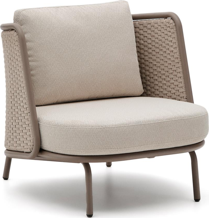 Taupe Udendørs Sedalis Med Håndflettet Reb Pulverlakeret Aluminiumsramme Kave Home Lænestol - 8433840985220