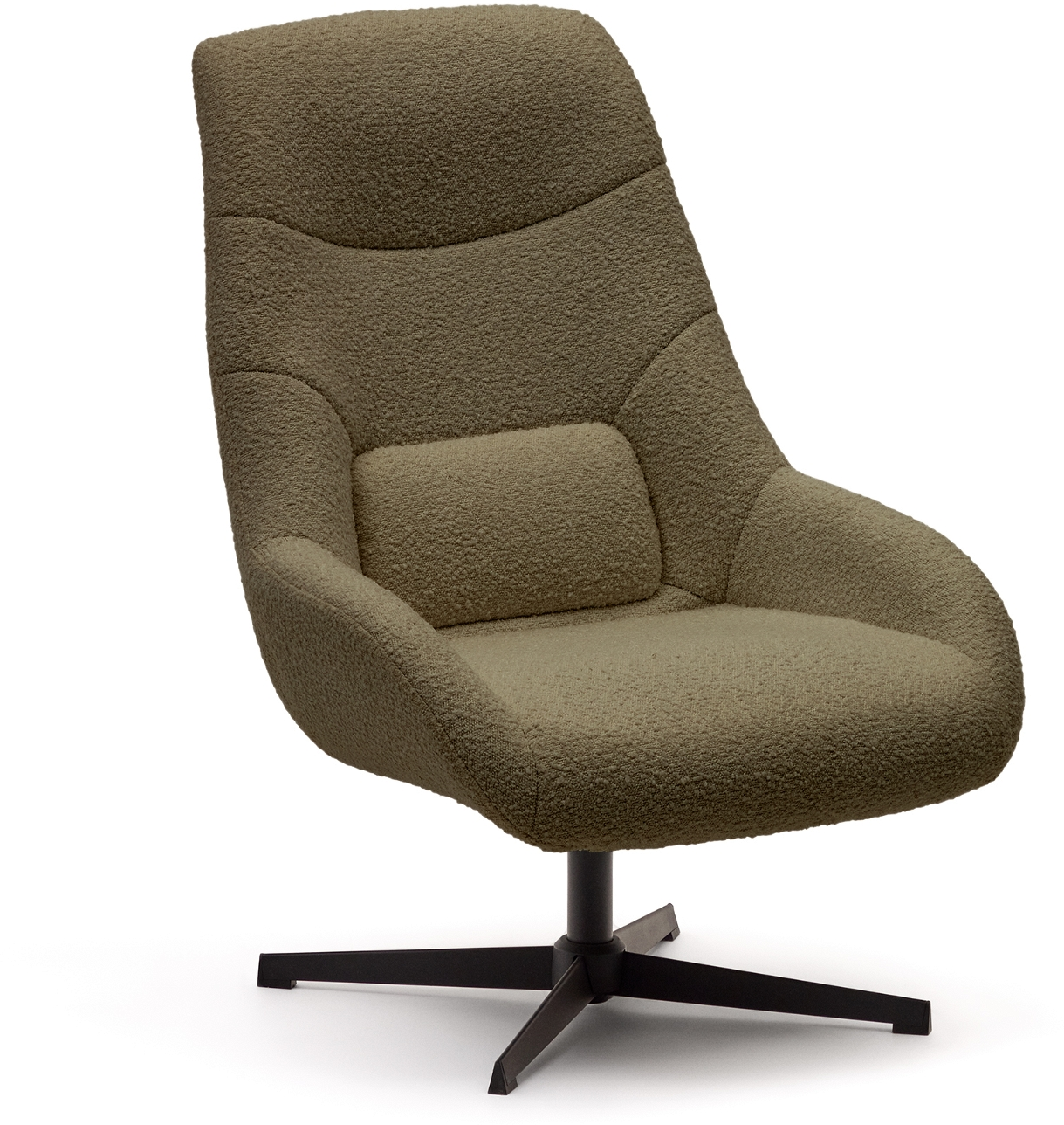 Sort Celida Dyb Grøn Med Metalstel Shearling Effekt Kave Home Lænestol - 8433840847313