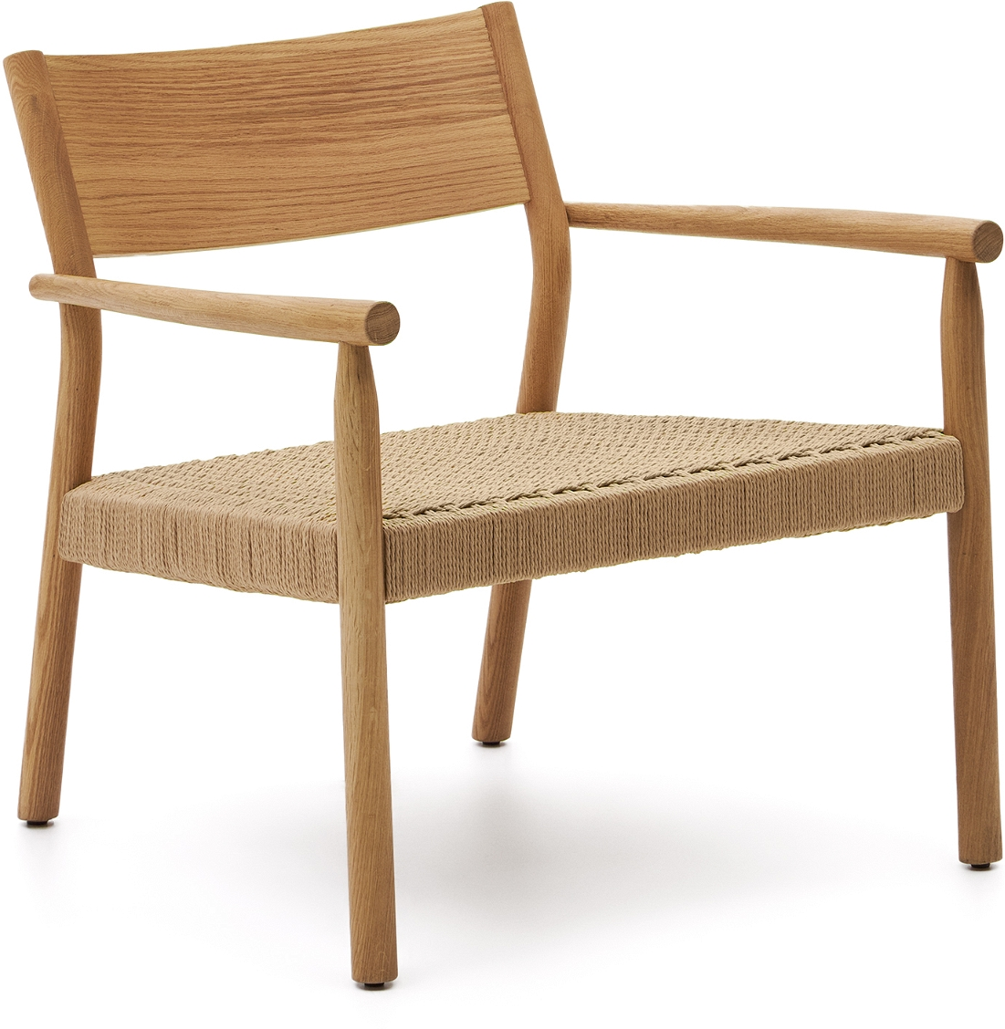 Natur Loungestol Yalia Fsc Certificeret Egetræ Med Håndflettet Papirreb Kave Home Lænestol - 8433840888286