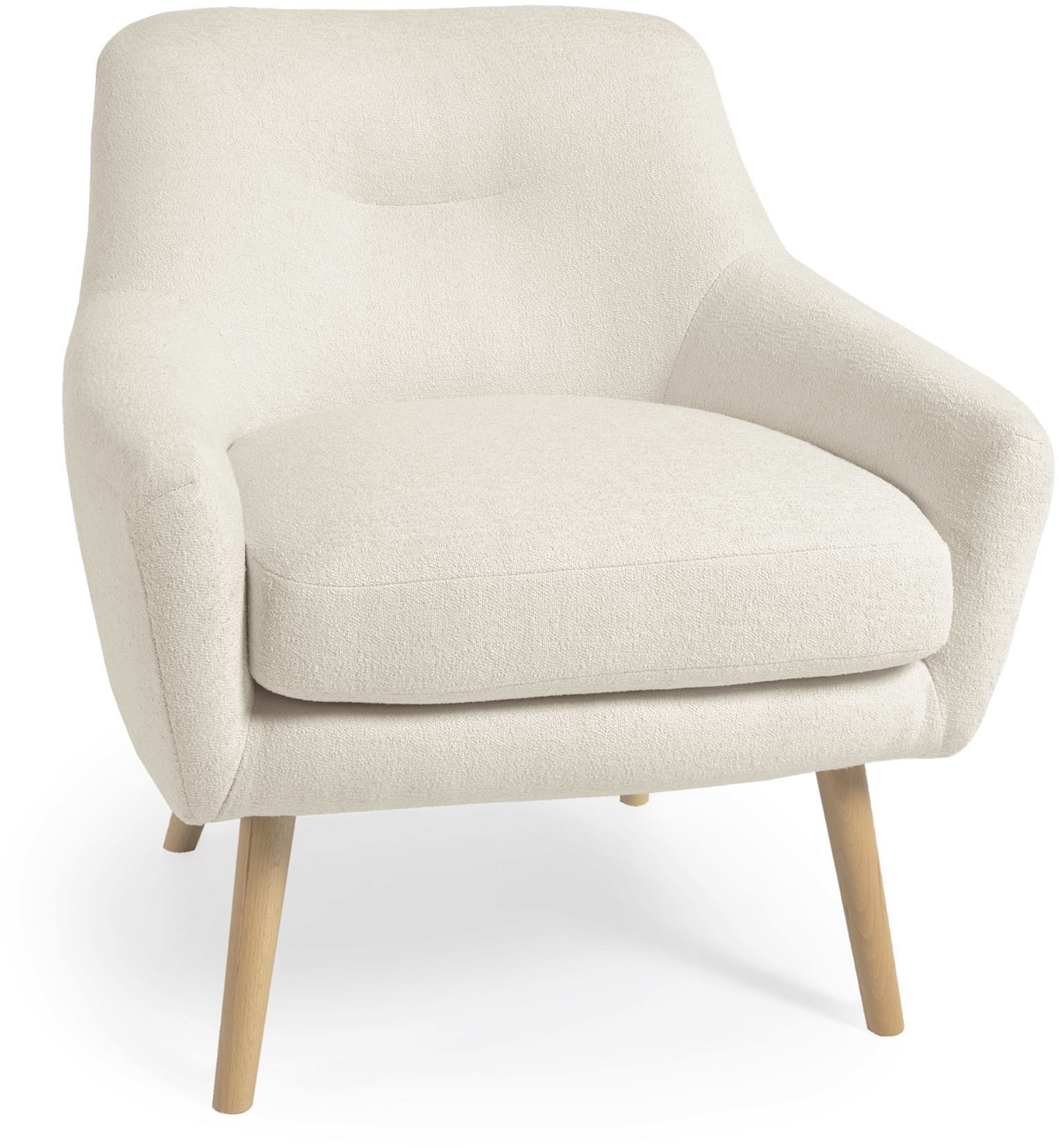 Hvid Candela Shearling Med Massivt Bøgetræ Bæredygtig Klassificeret Rustik Kolonial Nordisk Stil Kave Home Lænestol - 8433840754444
