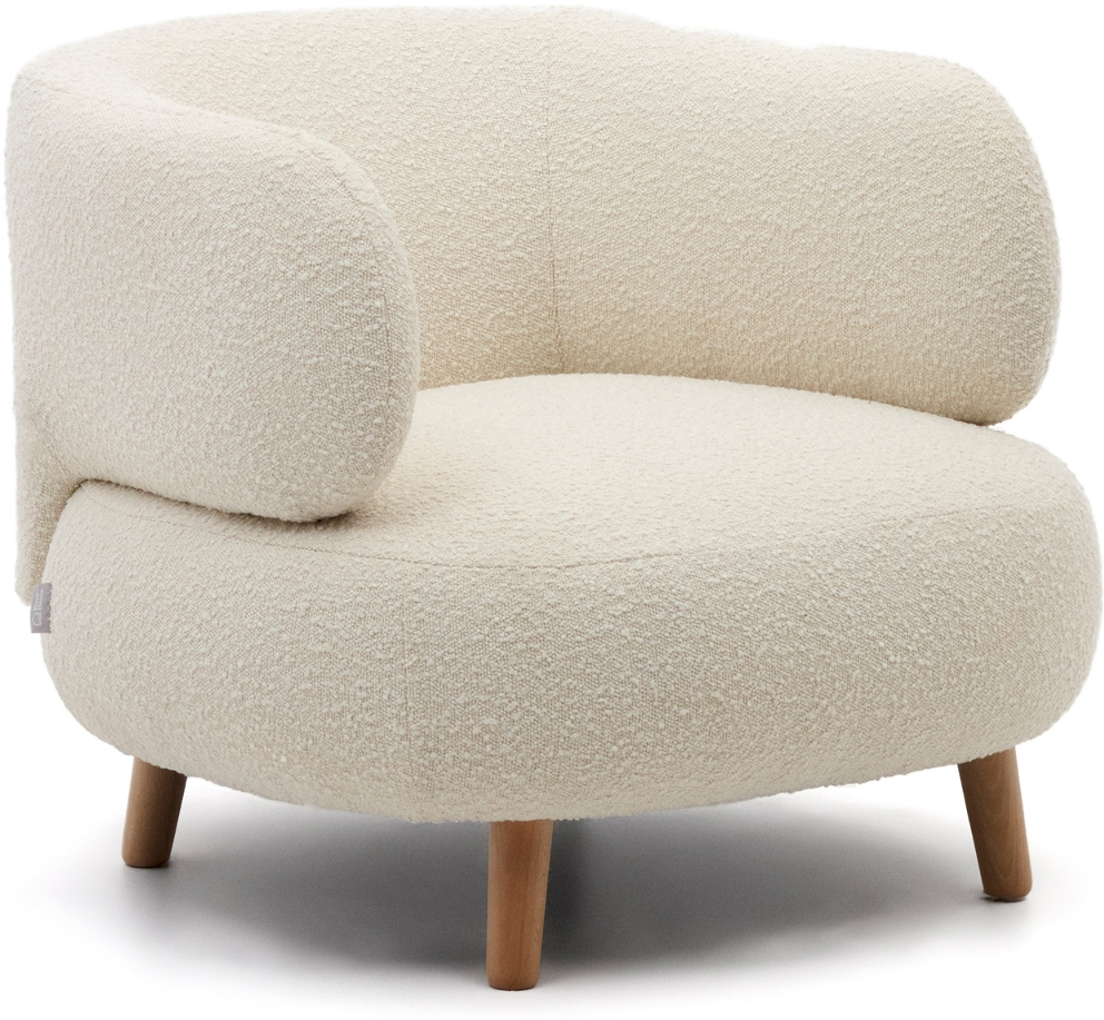 Hvid Luisa Fleece Med Bøgetræsben H68b78l80 Kave Home Lænestol - 8433840772134