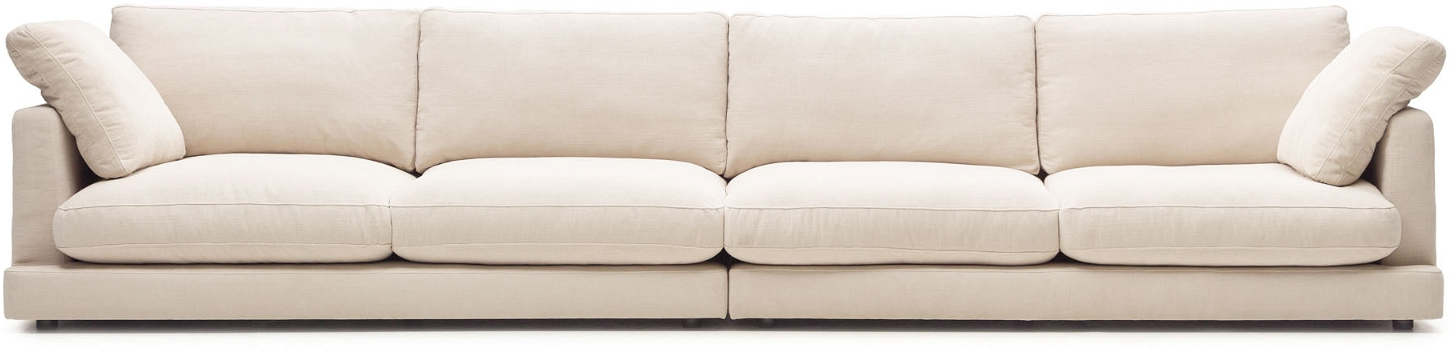 Beige Personers Gala Tekstureret Chenille Kave Home Sofa - 8433840818399