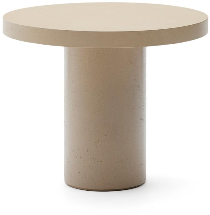 Beige Udendørs Aiguablava Rund Cementfiber Ø90 H75 Kave Home Spisebord - 8433840976044
