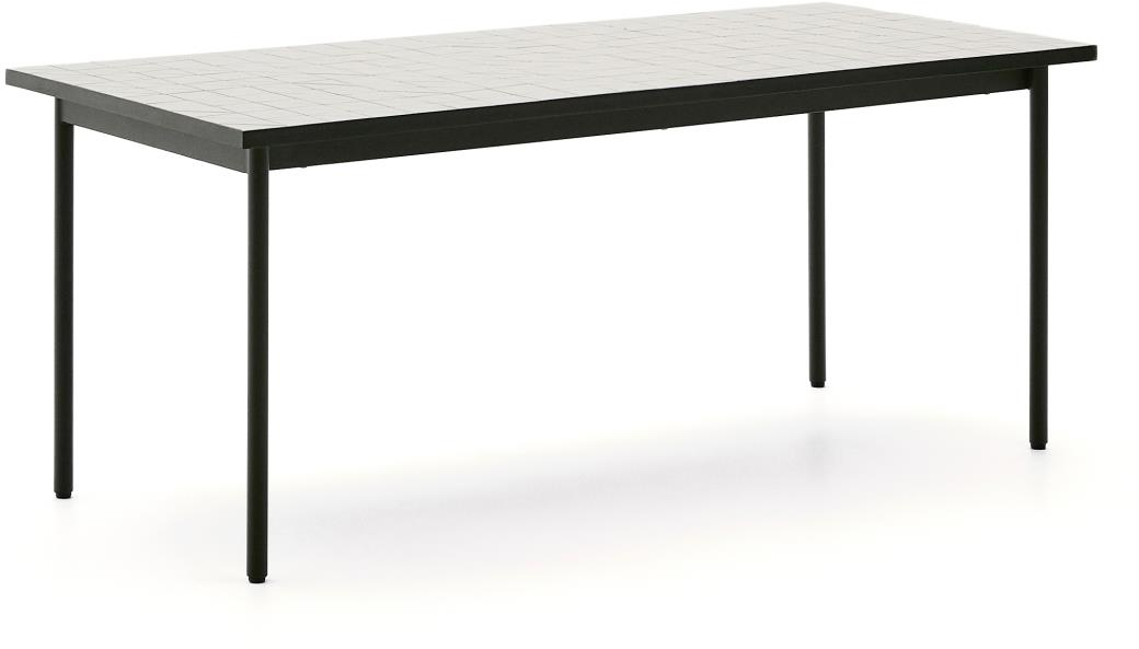 Grøn Udendørs Maurina 182 Mørke Keramisk Mosaik Galvaniserede Stålben Kave Home Spisebord - 8447305024508