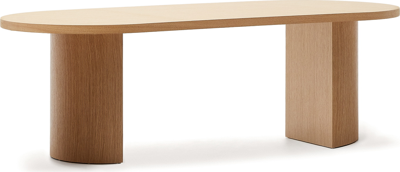 Natur Nealy Ovalt 240 100 Til Personer Mdf Egetræsfiner Kave Home Spisebord - 8433840879635