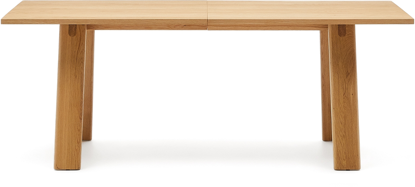 Natur Med Udtræk Arlen Egetræ Mdf Lakeret 200x95 Udvides Til Personer Kave Home Spisebord - 8433840900315