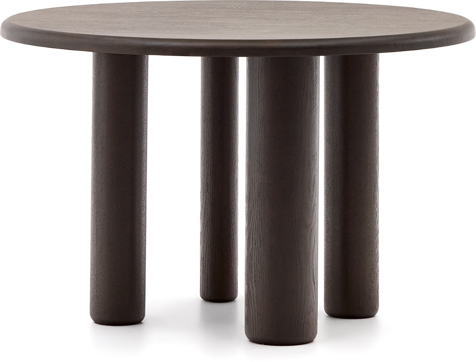 Sort Mailen Rund Ø120 Askefinr Massivt Træ Kave Home Spisebord - 8433840902005