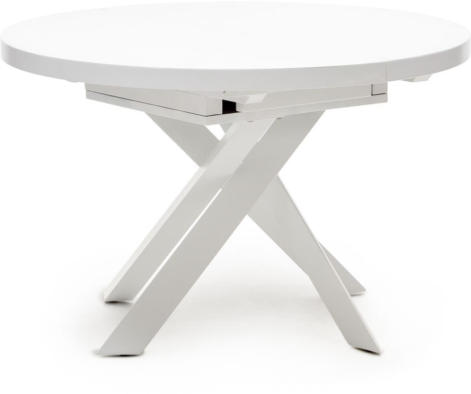 Hvid Med Udtræk Vashti T Tempereret Glas & Stål 120 240 Kave Home Spisebord - 8433840768281
