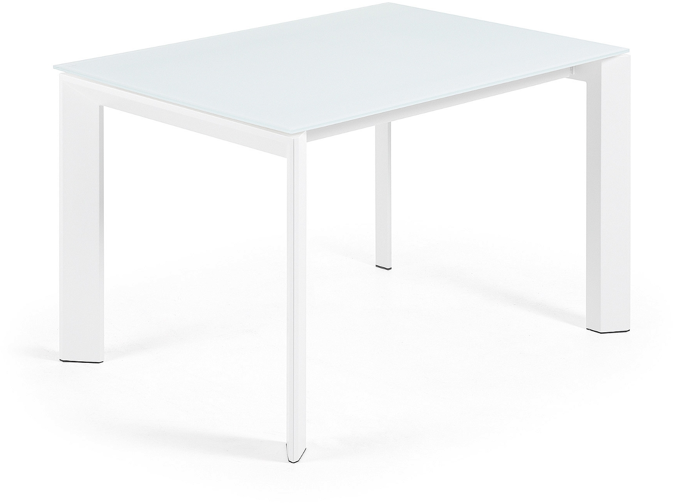 Hvid Med Udtræk Axis Frosted Hærdet Glas Stål Grå 120x80x76 Til Personer Kave Home Spisebord - 8433840411507