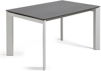 Sort/Grå Med Udtræk Axis Keramisk Top Med Glas 140 200 Sort Grå Kave Home Spisebord - 8433840397863