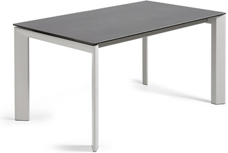 Sort/Grå Med Udtræk Axis 160 220 Sort Grå Keramik Stål Kave Home Spisebord - 8433840397887